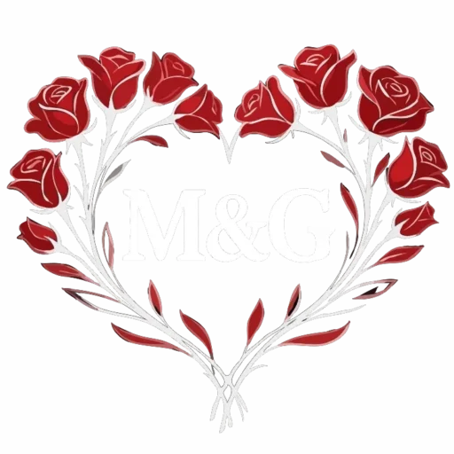 LOGOTIPO DE LOS NOVIOS CON UNA ROSA DE CORAYZON